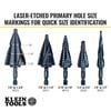 Klein Tools 7/8in to 1-3/8in Quick Release Sprial Flute Step Drill Bit, small