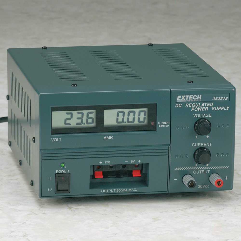 Extech 30V 3A Triple Output Digital DC Power Supply, large image number 2