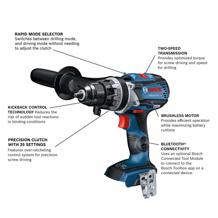 Bosch 18V 1/2 Inch Drill/Driver (Bare Tool) Reconditioned, large image number 8