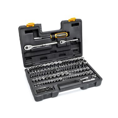 GEARWRENCH 115 Pc. 1/4, 3/8 Dr. SAE/MM Mechanics Hand Tool Racing Set, large image number 1