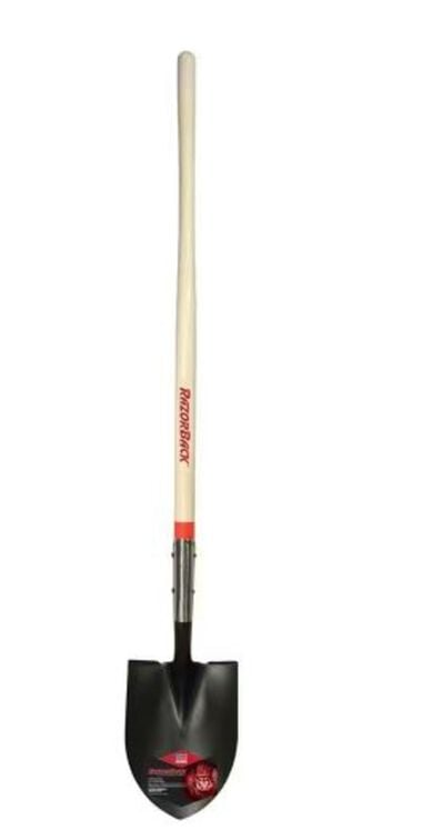 Razorback 48 In. Round Point Closed Back Digging Shovel with Wood Handle, large image number 0
