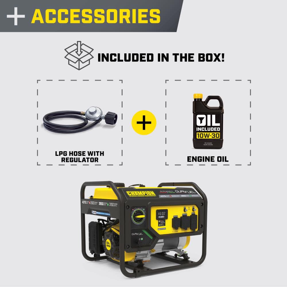 Champion Power Equipment 4375-Watt Dual Fuel 49 State RV Ready Portable Generator, large image number 6
