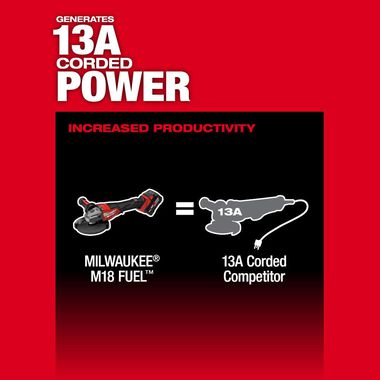 Milwaukee M18 FUEL 4-1/2 Inch-6 Inch Variable Speed Braking Grinder, Paddle Switch with ONE-KEY Kit, large image number 4