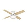 Hunter Fan Dempsey Ceiling Fan 44in Fresh White Blonde Oak/White, small