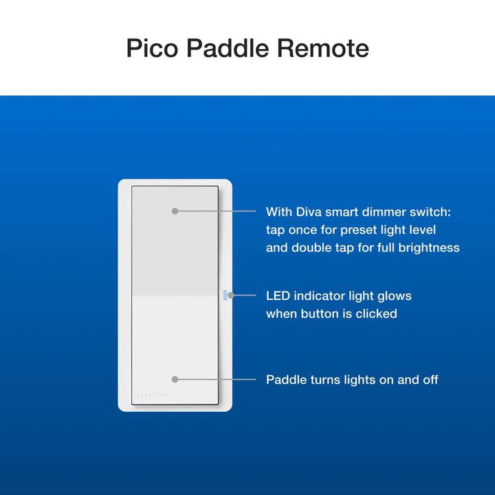 Lutron Pico 120V Gloss White Paddle Remote Wall-Mount Kit, large image number 4