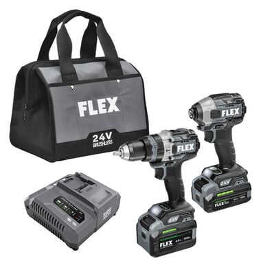 FLEX 24V Stacked Lithium Battery 2 Tool Combo Kit, large image number 0