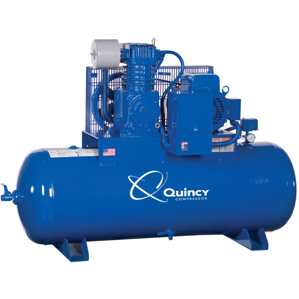 Quincy Air Compressor 7.5Hp 230V 1 Phase 80 Gallon Horizontal, large image number 1