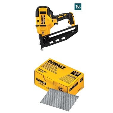 DEWALT 16-Gauge 2 Inch Finish Nails & Cordless Finish Nailer Bundle