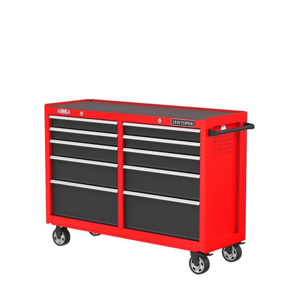 CRAFTSMAN S2000 52 Inch 10-Drawer Rolling Tool Cabinet, Red – CMST98273RB