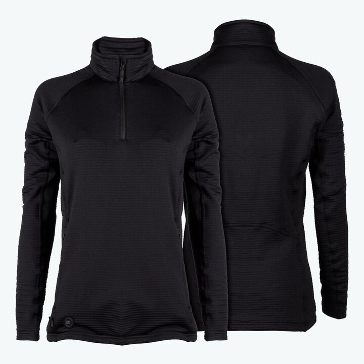 Mobile Warming Womens Element Mid-Layer 1/4 Zip LS Black Heated Shirt XL