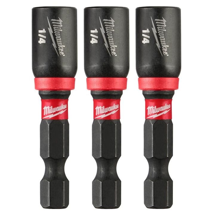 Milwaukee SHOCKWAVE Impact Duty 1/4 x 1-7/8 Magnetic Nut Driver 3PK