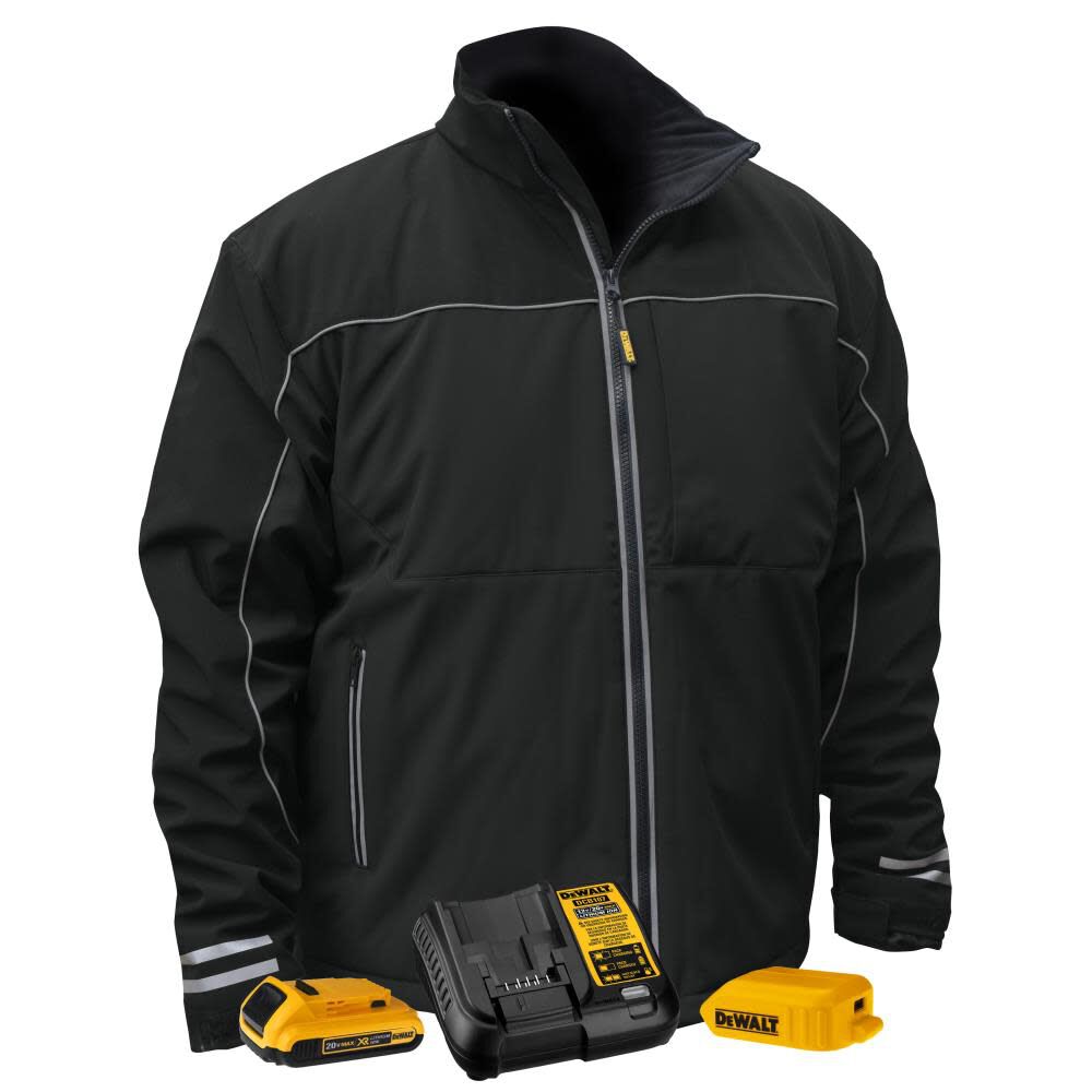 DEWALT Unisex Lightweight Heated Kit Soft Shell Black Work Jacket XL DCHJ072D1 XL Acme Tools