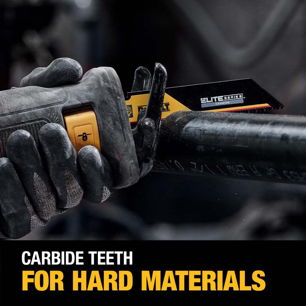 DEWALT ELITE SERIES Reciprocating Saw Blade 1pk Carbide Tipped 12in 8 TPI Metal Cutting, large image number 6