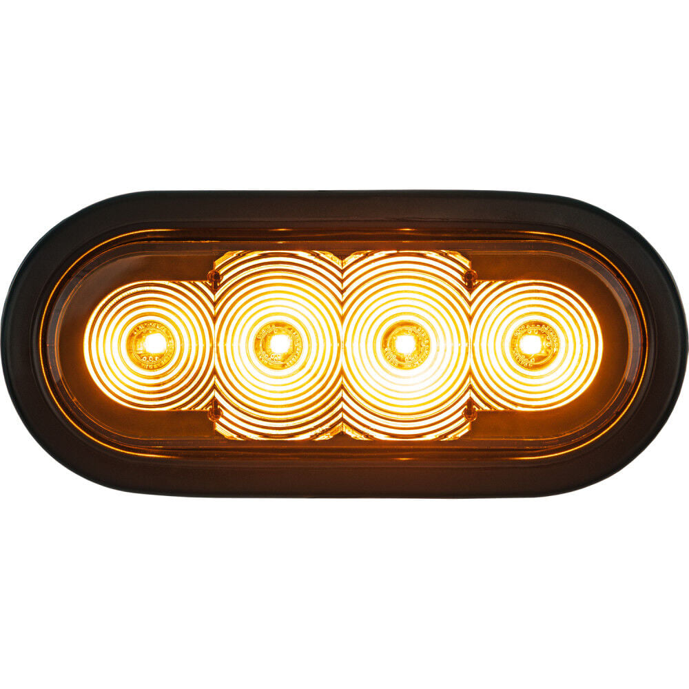 Buyers Products Company 6 Inch LED Oval Strobe Light with Amber LEDs and Amber Lens – SL62AO