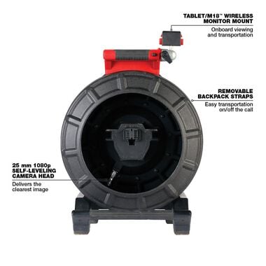 Milwaukee M18 120 ft Pipeline Inspection Reel (Bare Tool), large image number 2
