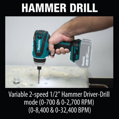 Makita 18V LXT Hybrid Impact Hammer Driver Drill (Bare Tool), large image number 4