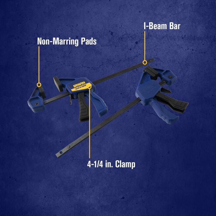 Irwin Quick-Grip Bar Clamp, One-Handed, Micro, 4-1/4 in, 2-Pack, large image number 2