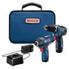 Bosch 12V Max 3/8 Inch Drill/Driver, 1/4 Inch Hex Impact Driver and 2Ah Battery 2pk Combo Kit - Factory Reconditioned, small image number 1