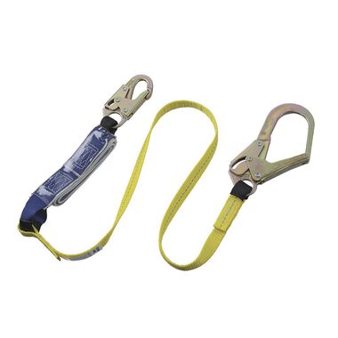 Peakworks Shock Absorbing Single Leg Lanyard with Snap and Form Hooks 6 Ft. L. UV and Abrasion Resistant Polyester Webbing Green/Black