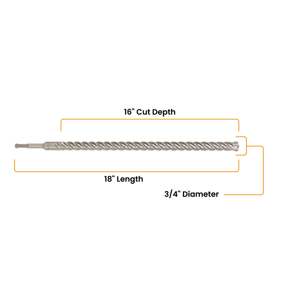 Spyder 3/4 Inch x 18 Inch SDS-Plus 4-Cutter Carbide-Tip Hammer Drill Bit, large image number 7