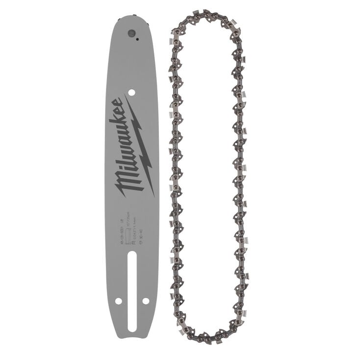 Milwaukee 10 Inch 3/8 Inch LOW PROFILE Pitch, .043 Inch Gauge Saw Chain and Guide Bar Set
