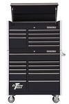 Extreme Tools RX Series 41 Inch W x 25 Inch D 8 Drawer Top Chest and 11 Drawer Roller Cabinet Combo Black with Chrome Drawer Pulls, small image number 1