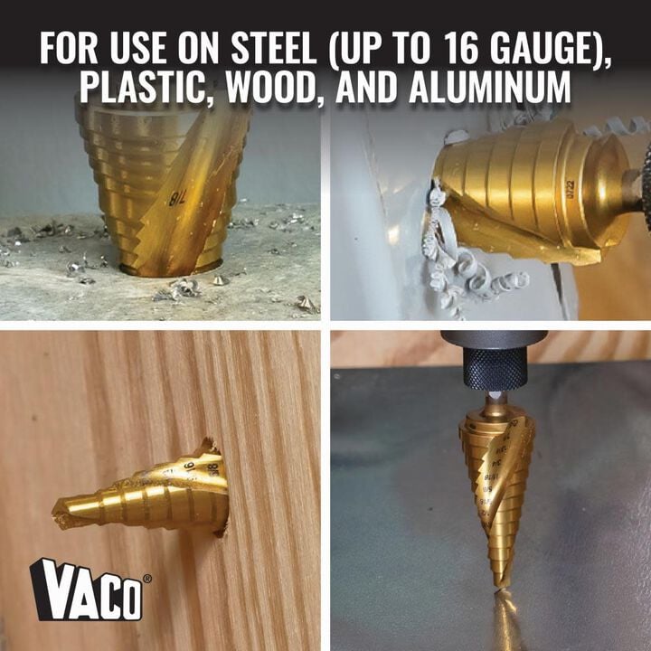 Klein Tools 7/8in to 1 3/8in Step Drill Bit VACO, large image number 4