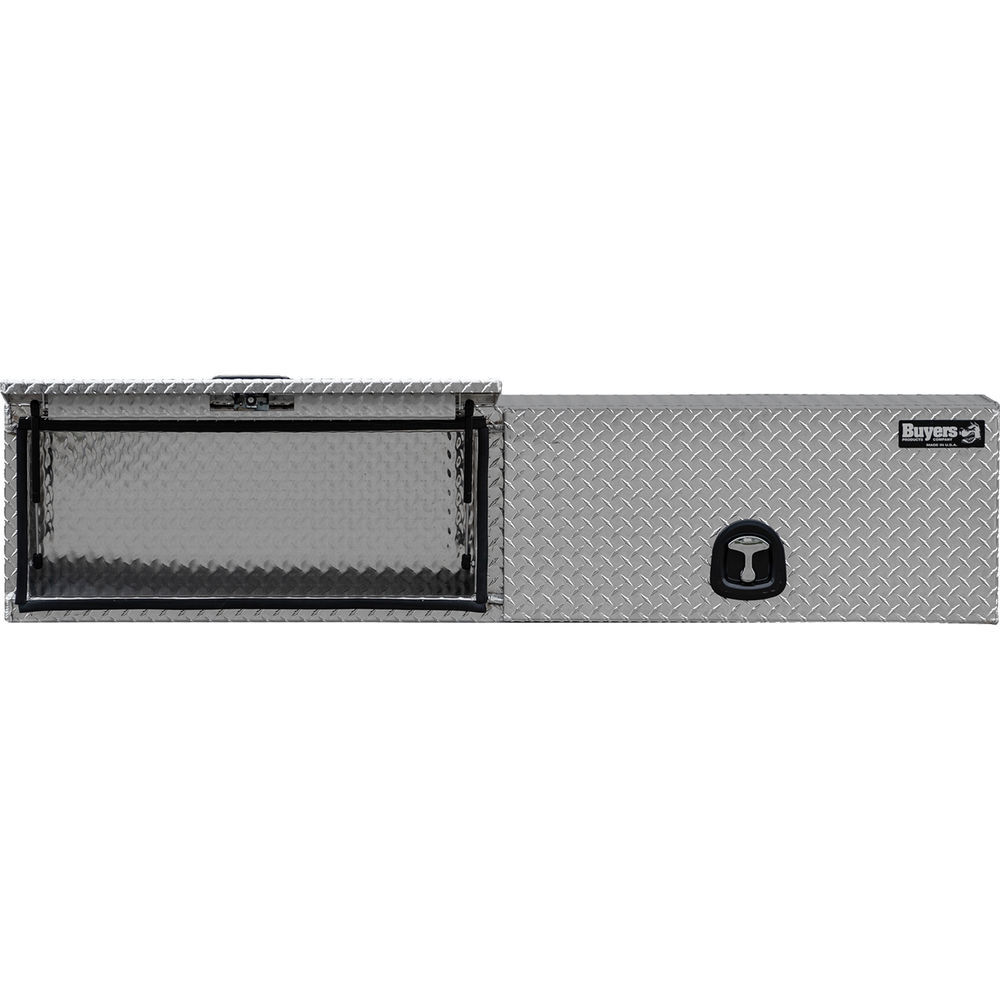 Buyers Products Company 16x13x88 Inch Diamond Tread Aluminum Topsider Truck Box with Flip-Up Doors, large image number 7