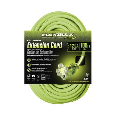 Flexzilla 100 ft. Pro Extension Cord 12/3 AWG, large image number 1