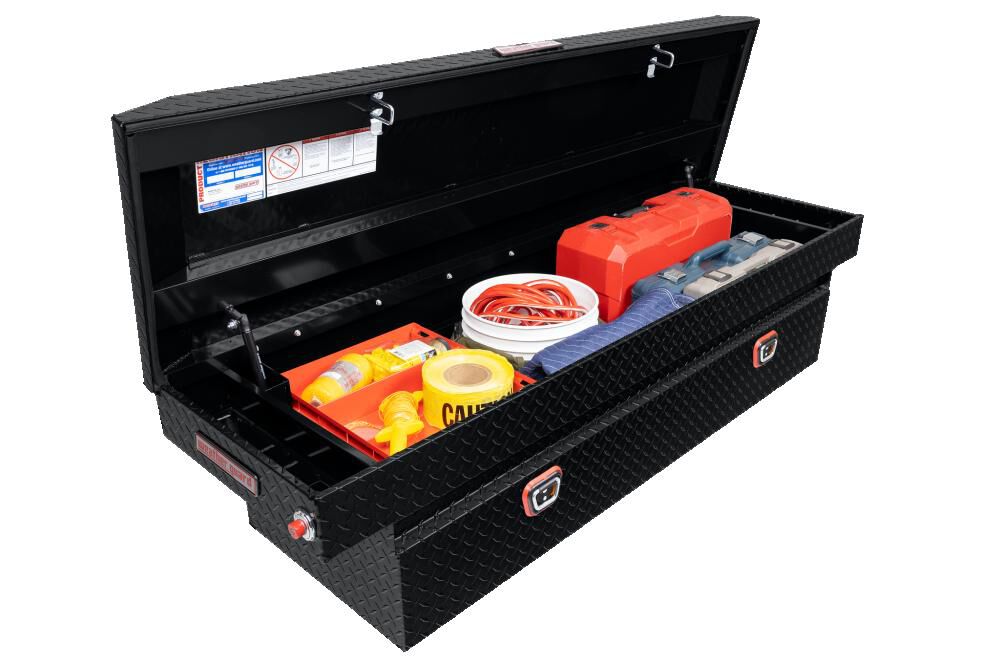 Aluminum crossbed storage toolbox hotsell by weather guard