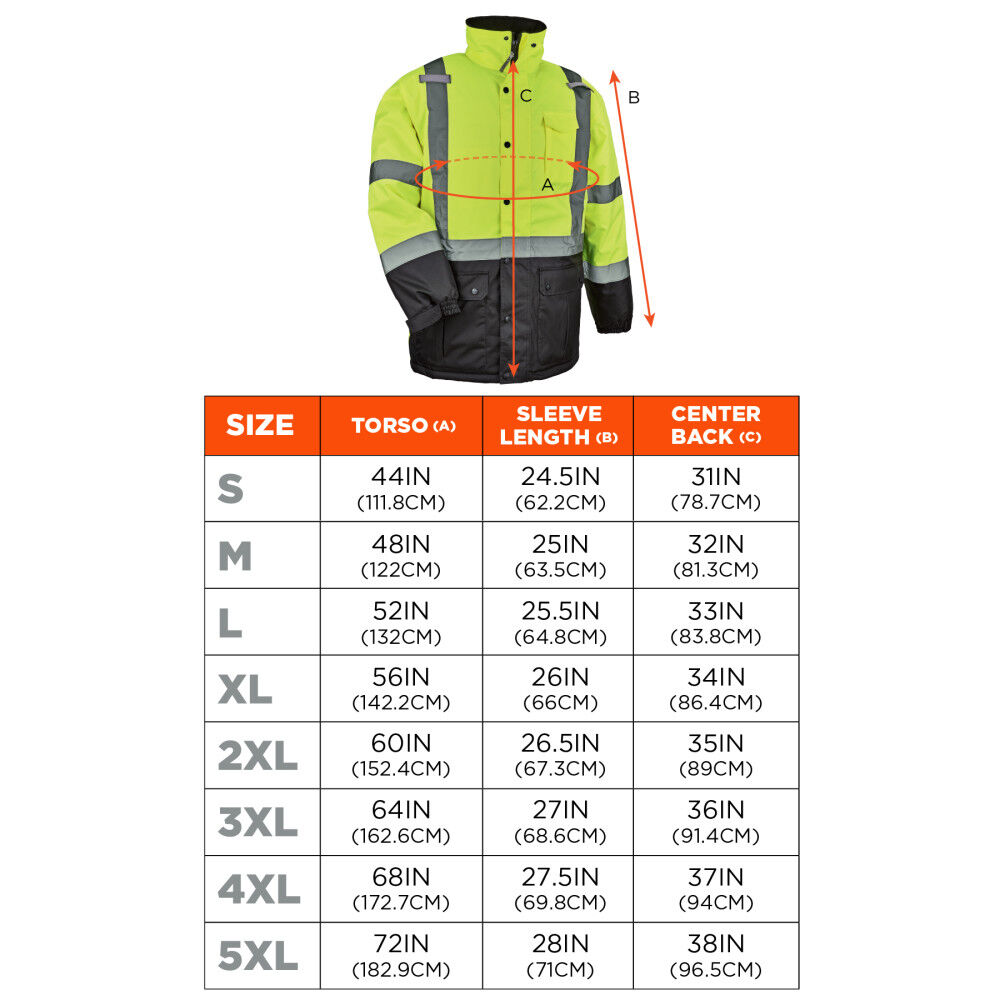 Ergodyne Hi-Vis Class 3 Winter Jacket Quilted Parka, large image number 8