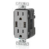 Leviton Decora 15A 125V Gray NEMA 5-15R Outlet & USB Charger, small image number 2