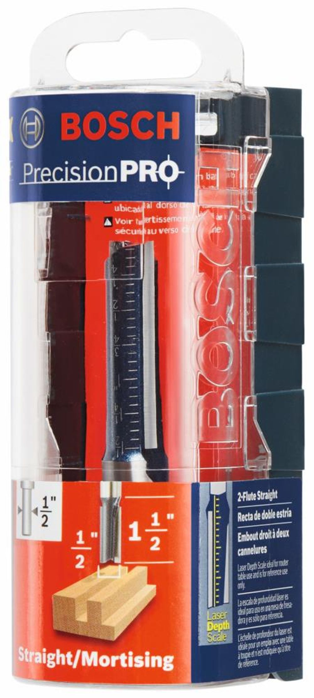Bosch 1/2in x 1 1/2in Carbide Tipped Double Flute Straight Router Bit, large image number 3