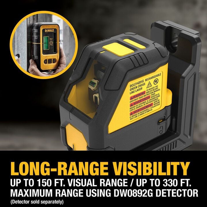 DEWALT USB Rechargeable Green Cross Line Laser Base Kit, large image number 5