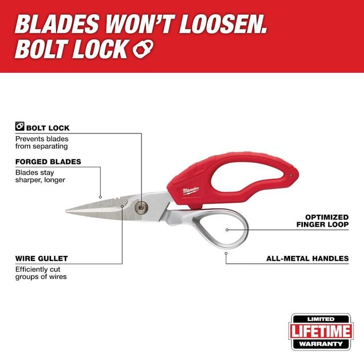 Milwaukee Electrician Snips, large image number 1