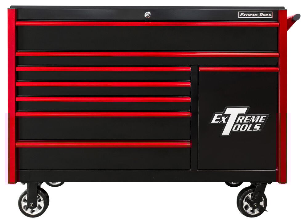 Extreme Tools DX Series DX552508RC 55in. W x 25in. D 8-Drawer Roller Cabinet is the perfect tool box for providing tons of storage space. This