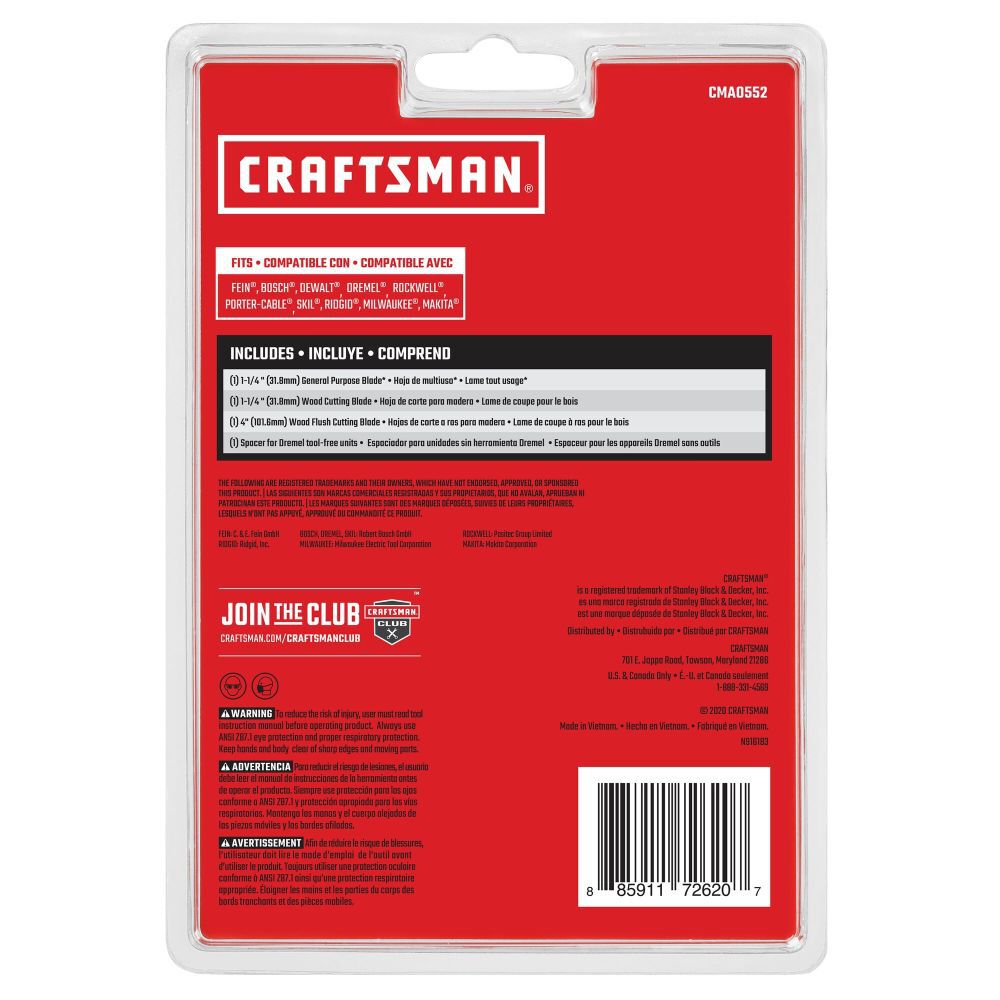 CRAFTSMAN Oscillating Bi-Metal Wood And Metal Cut Set, 3 Pack, large image number 4