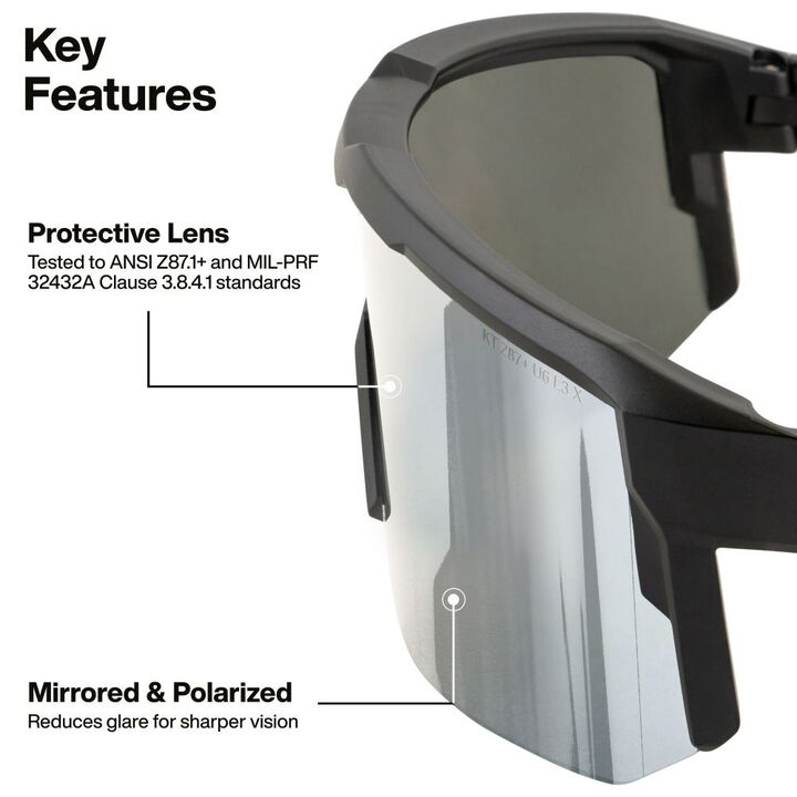 Klein Tools Polarized Blade Safety Glasses Black Frame Silver Lens, large image number 1