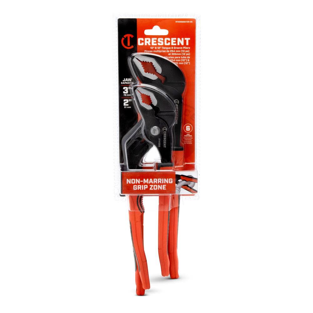 Crescent Grip Zone V-Jaw Dual Material Tongue & Groove Plier