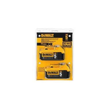 DEWALT 20V MAX XR Premium Lithium Pack 5.0 A/H Bluetooth Battery 2 pack, large image number 6