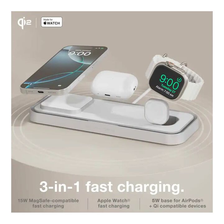 Noco 3-In-1 Qi2 15W Wireless Charging Pad Silver, large image number 6