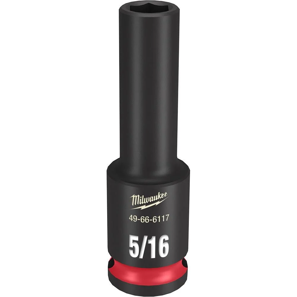Milwaukee SHOCKWAVE Impact Duty Socket 3/8in Drive 5/16in Deep 6 Point, large image number 1
