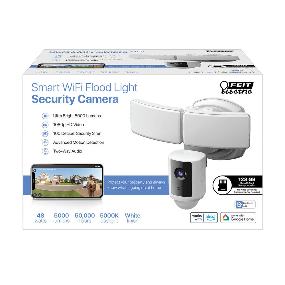 Feit Electric 120V 39W LED Smart-Enabled Security Floodlight with Camera White, large image number 2