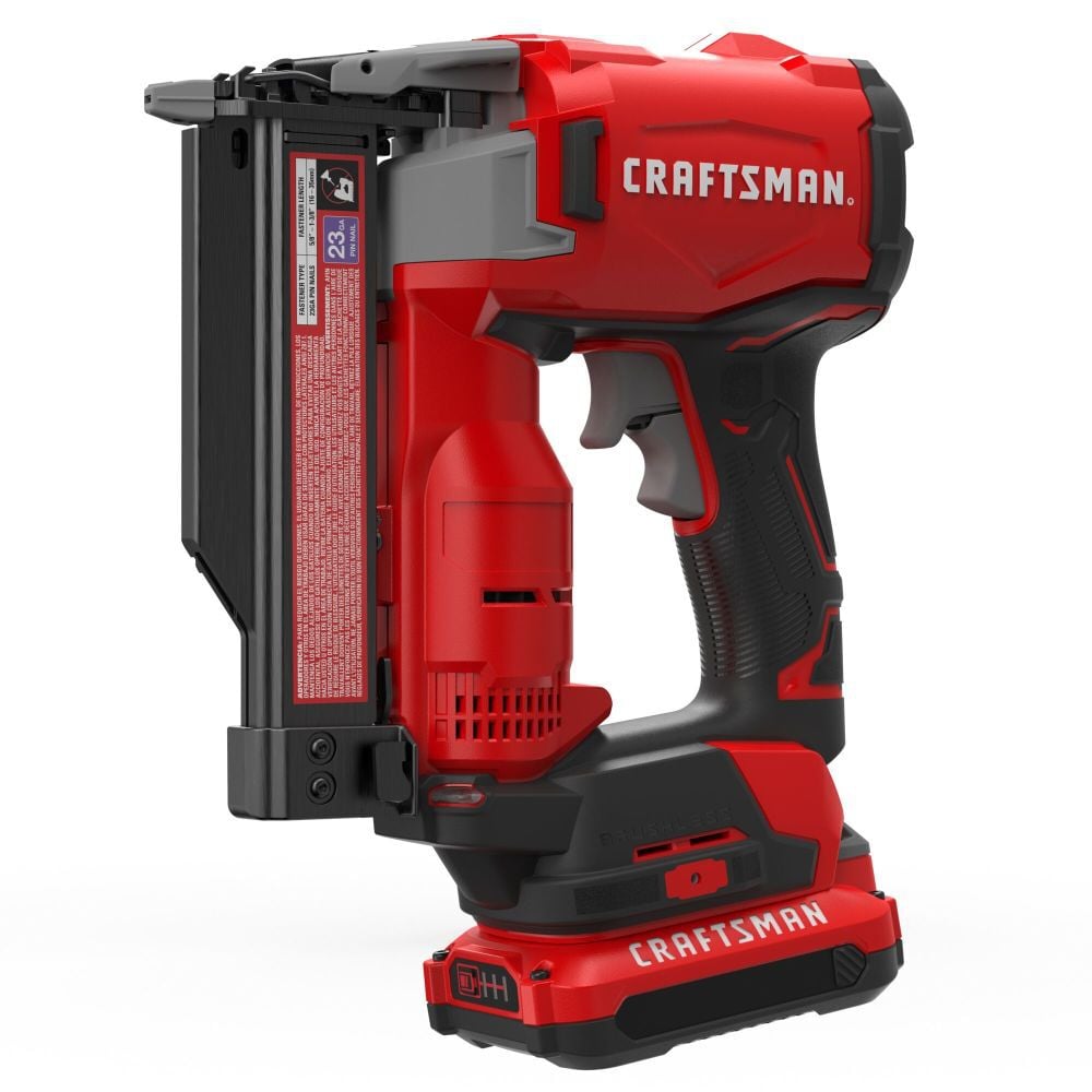 CRAFTSMAN V20 BRUSHLESS RP Cordless 23 Gauge Pin Nailer Kit - CMCN623C1