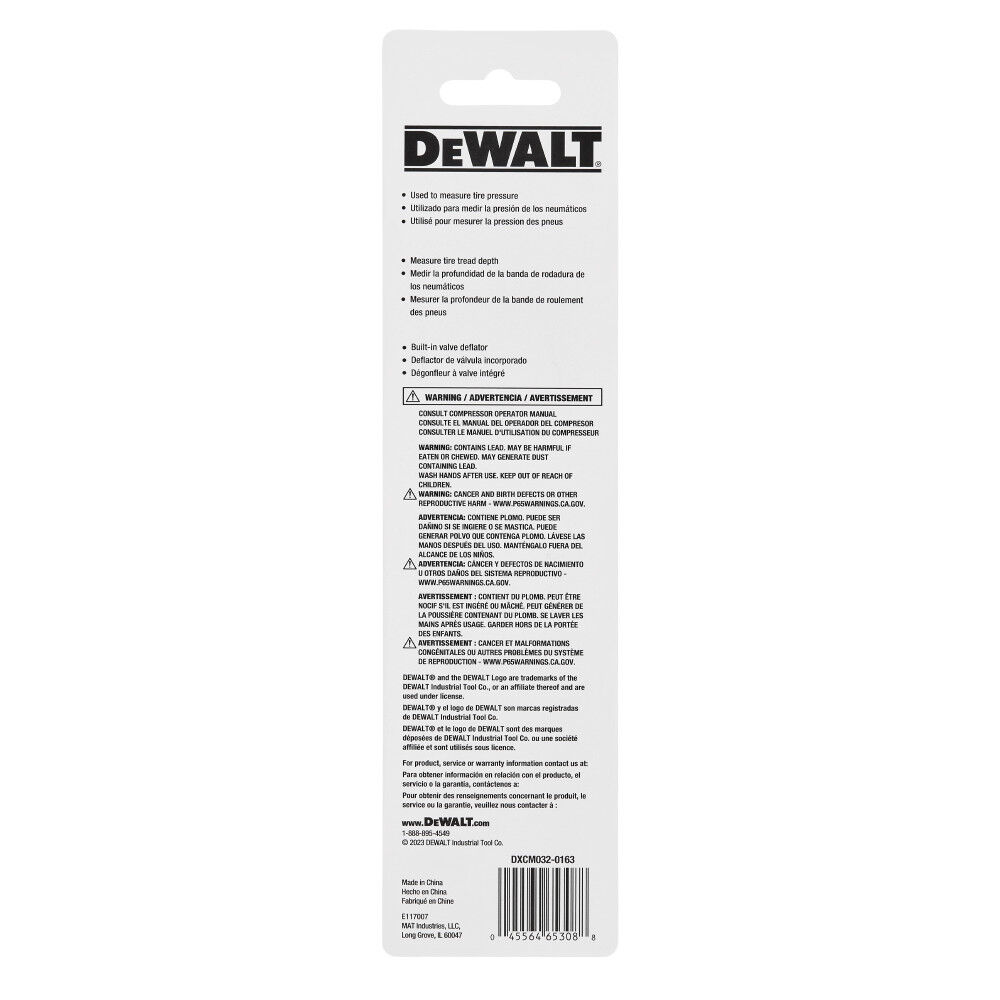 DEWALT Pencil Tire Pressure and Tread Gauge, large image number 7