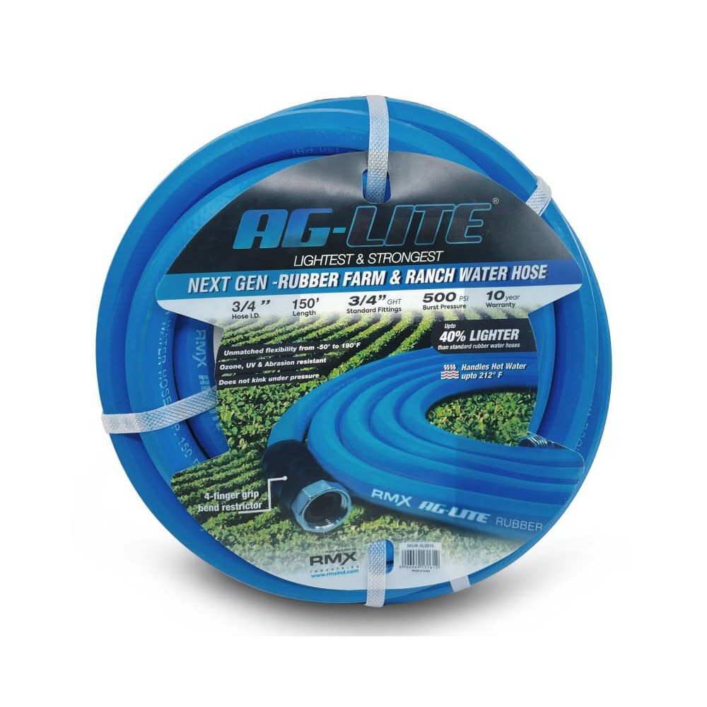 BluBird AG-Lite 3/4 Inch x 150 Ft. Heavy-Duty Rubber Water Hose – AL34150