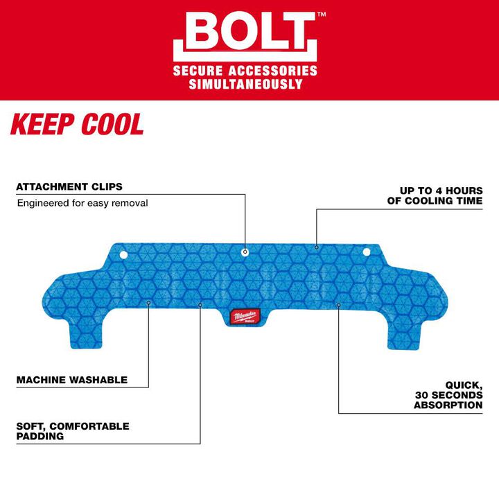Milwaukee BOLT Safety Helmet Cooling Sweat Band 5pk, large image number 2