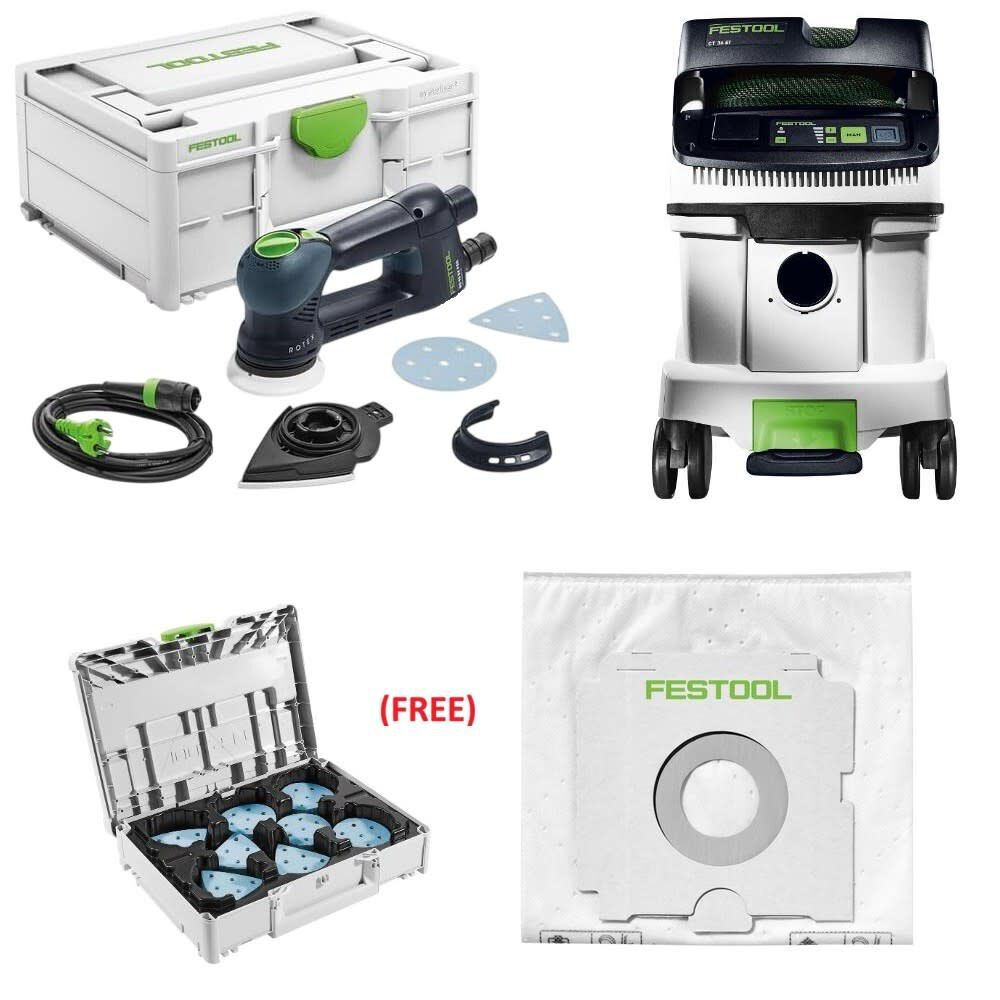 Festool RO 90 DX, CT 36 EI Sander Dust Extraction Bundle - 576263-577872