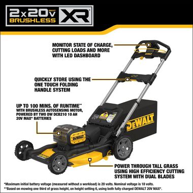 DEWALT 2X20V MAX XR Cordless Push Mower Kit, large image number 2