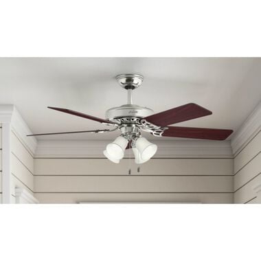 Hunter Fan Studio Series Ceiling Fan 52in Brushed Nickel Cherry, large image number 8